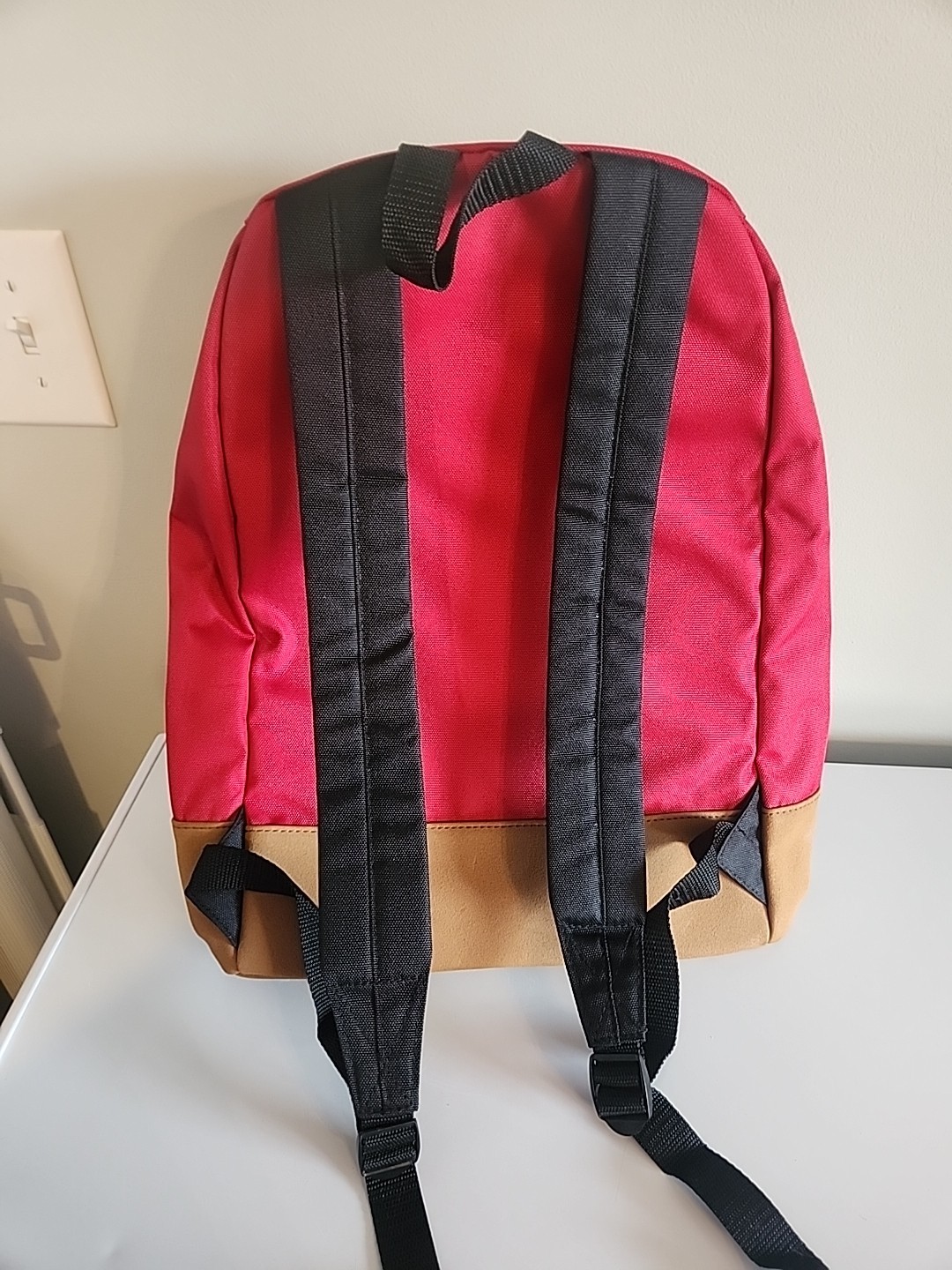 Wanderer Red and Brown Suede Leather Backpack Shoulder Bag 2