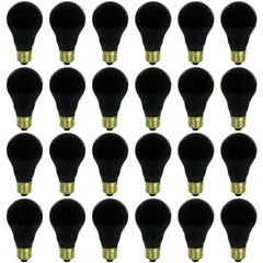 Sunlite 75 Watt A19 Black Light Light Bulb, Medium Base, Ceramic, 24 Pack