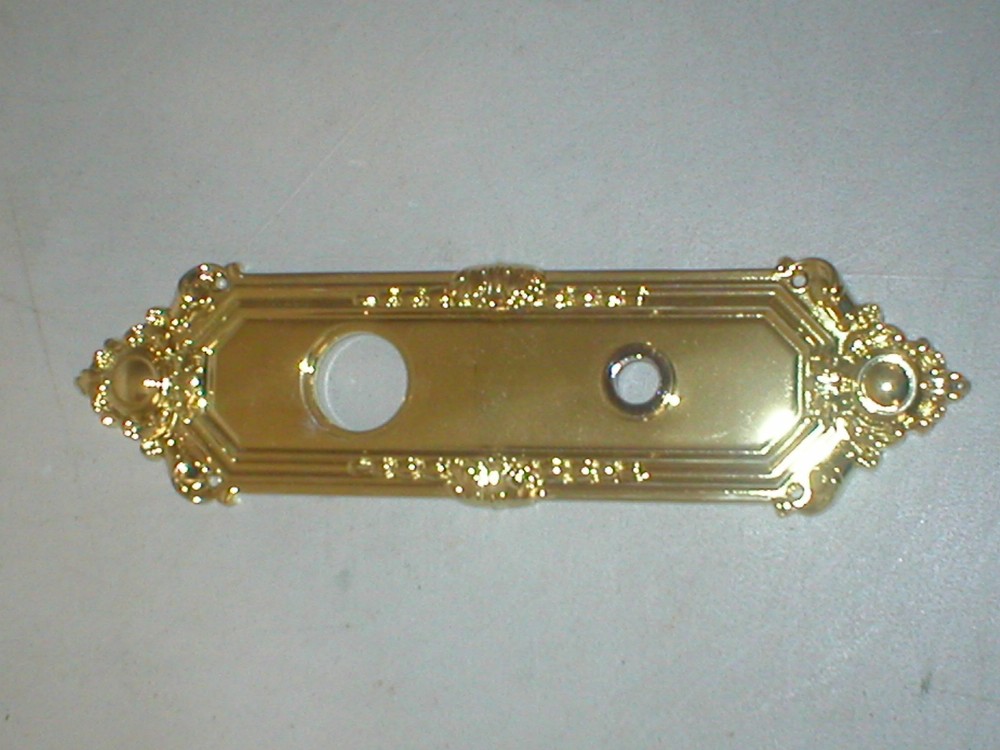 Single Piece Baldwin Door Interior Escutcheon Plate Polished Brass Finish 3"x11"