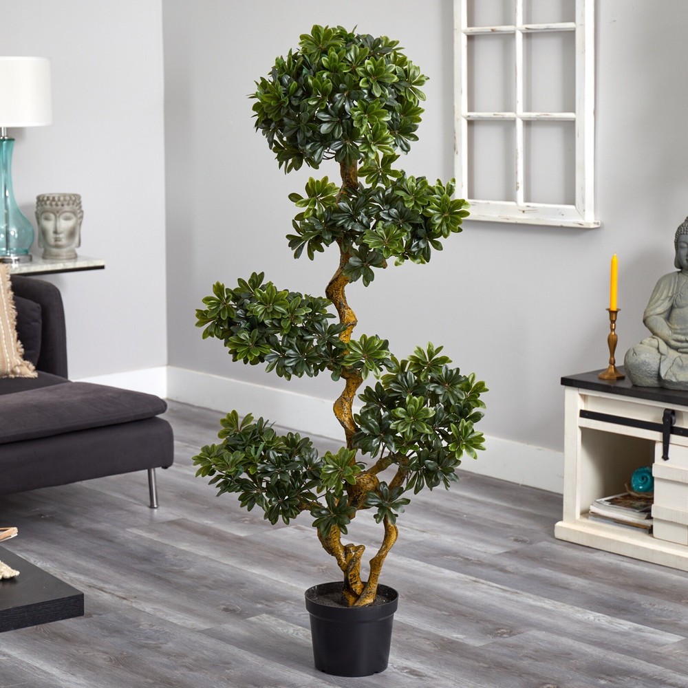 5’ Artificial Pittispourm Tree UV (Indoor/Outdoor) Home Decor. Retail $324