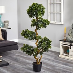 5’ Artificial Pittispourm Tree UV (Indoor/Outdoor) Home Decor. Retail $324