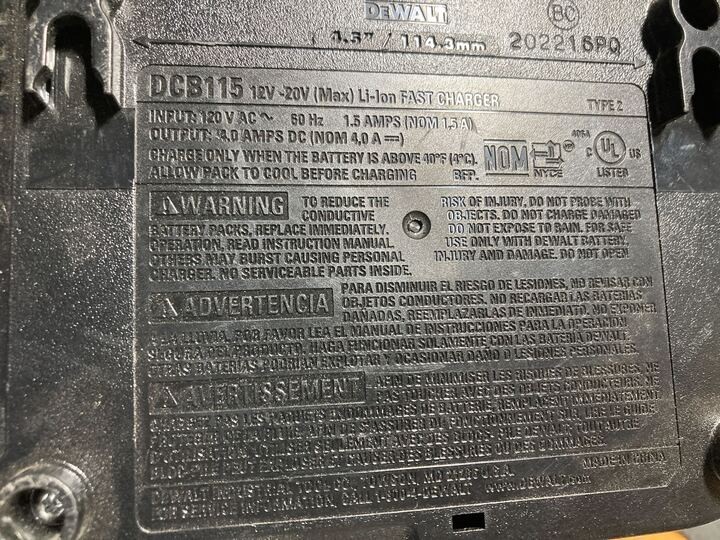 Dewalt RAPID DCB115 12-20V MAX FAST Battery Charger gallery