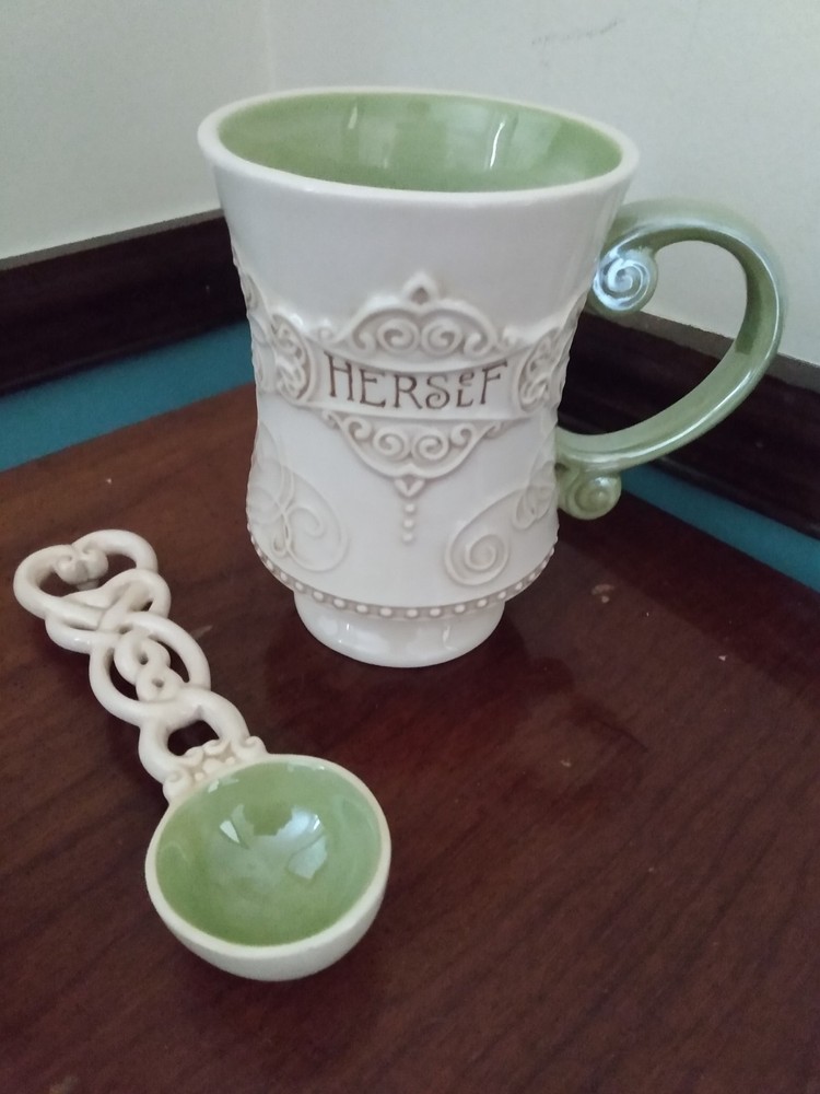☕ ☘ Grasslands Road Celtic "Herself" Irish Ireland Coffee Tea Mug Cup Org Spoon