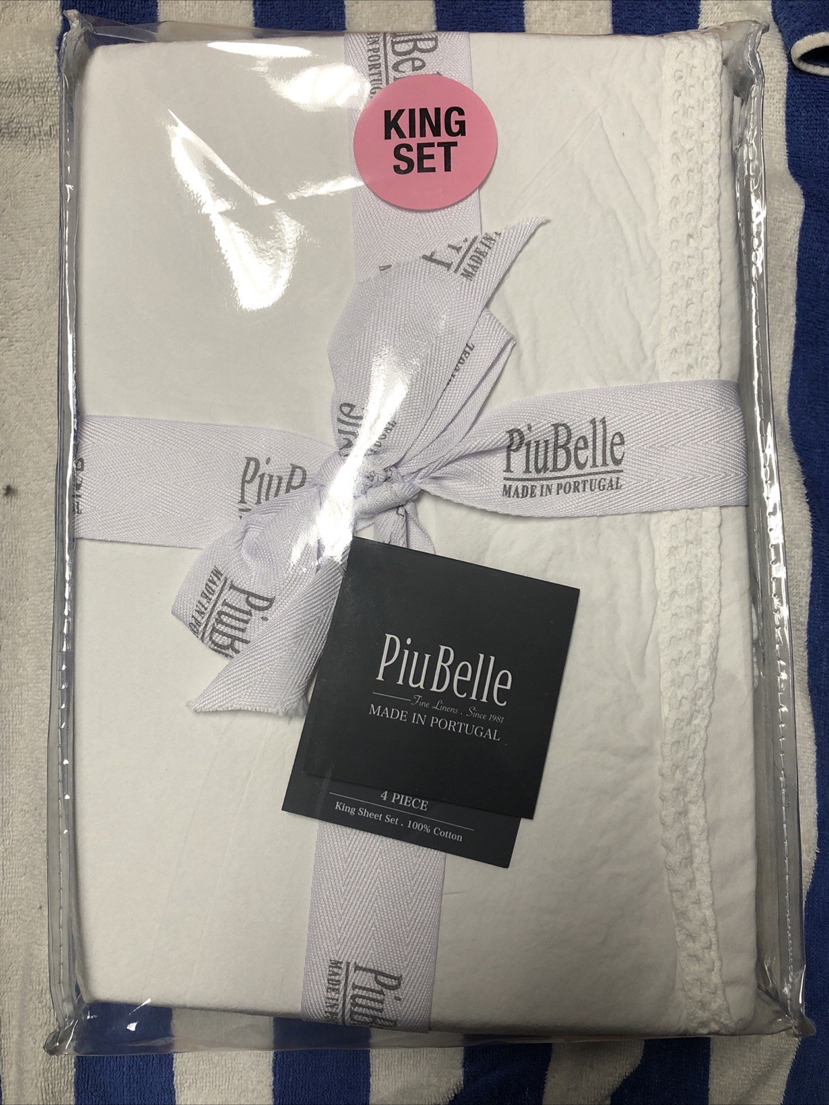 Piu Belle Portugal KING sheet set Ruffle 4 pc 100% Cotton White gallery