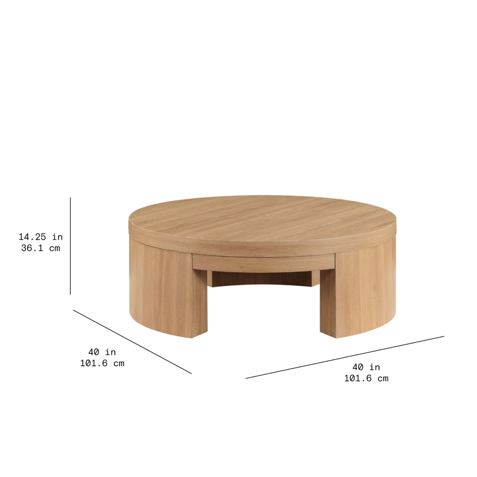 Mod round Coffee Table by Drew Barrymore, Warm Honey Finish gallery
