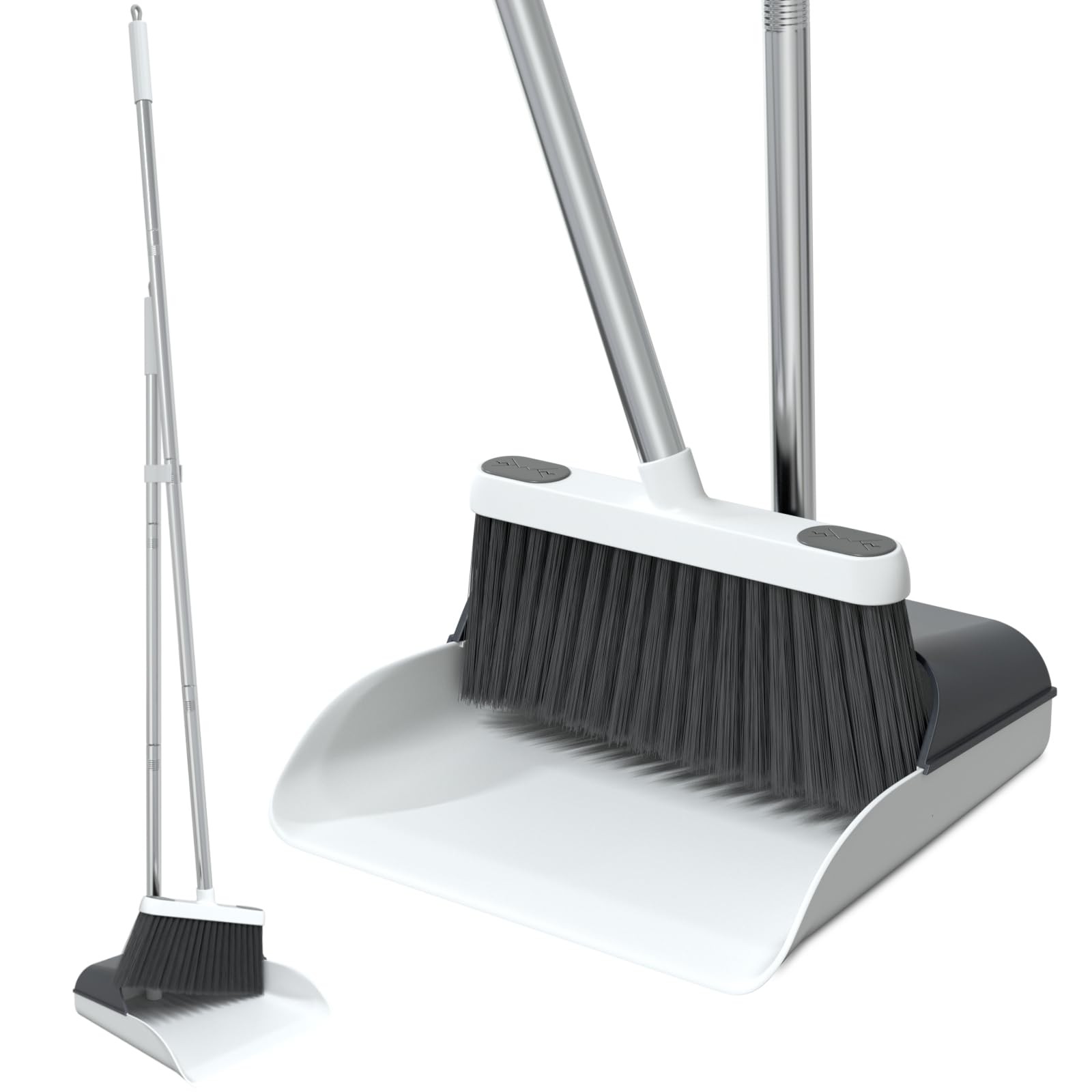 Stand Up Dustpan and Broom Set 50” Long Handle Broom with Dust Pan, 20° Angle... gallery