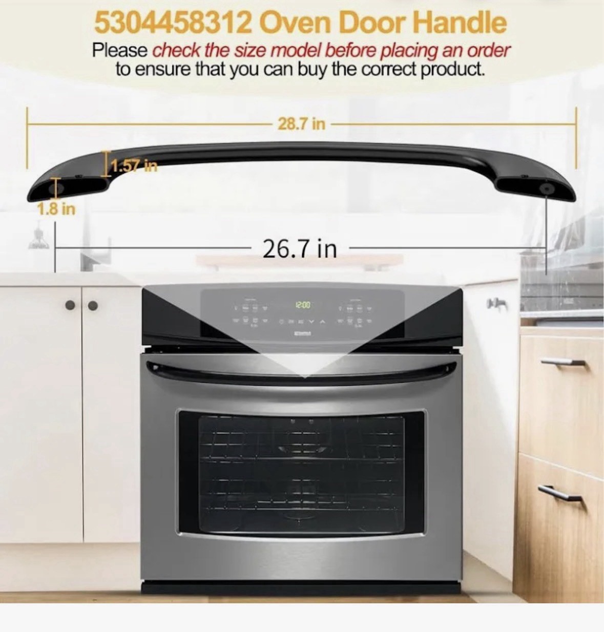 Oven Door Handle 5304458312 for Kenmore 790.96429408 790.96213409 790.45489502 gallery