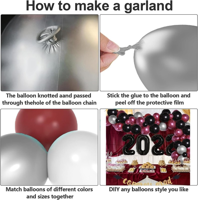 Graduation Decorations Maroon Black 2026/Burgundy Black Graduation Party Deco... gallery