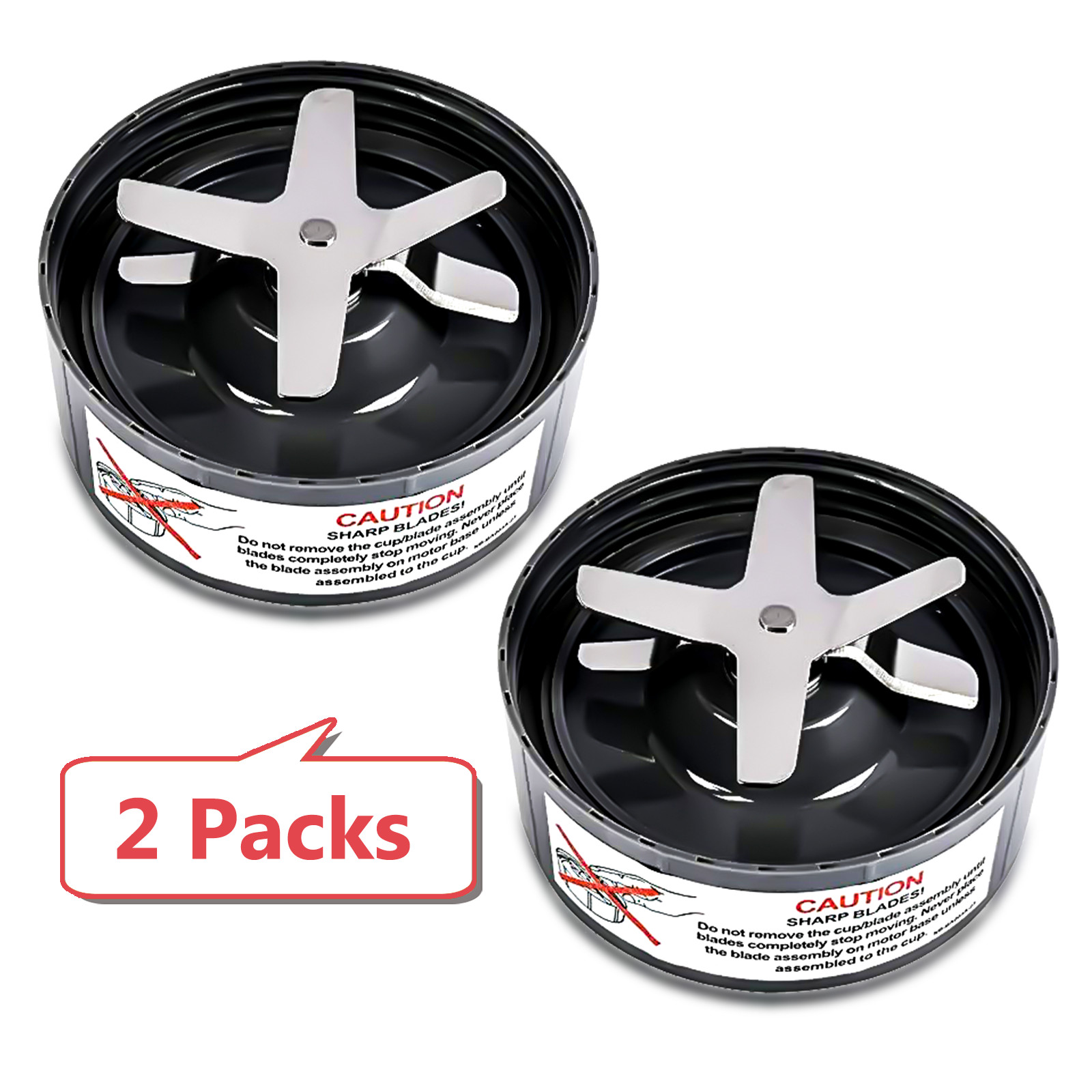 For NutriBullet 900W & 600W: 2-Pack Replacement Cross Blades with Seals gallery