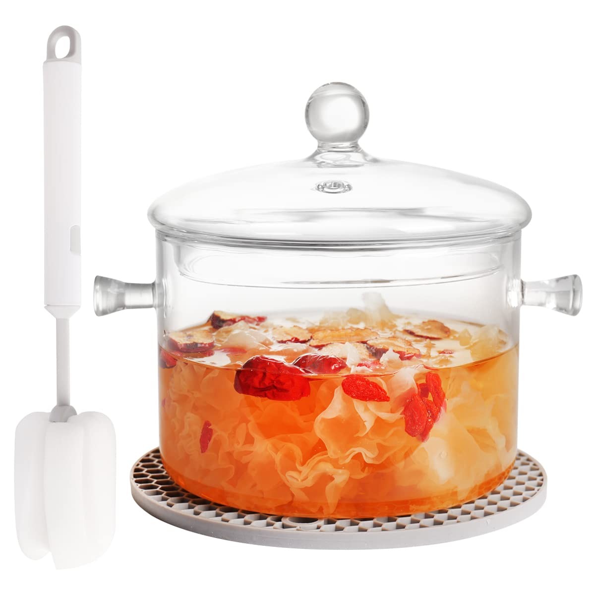 Clear Glass Pot Set for Cooking On Stove - 1.9l/67 Fl Oz Cookware Simmer gallery