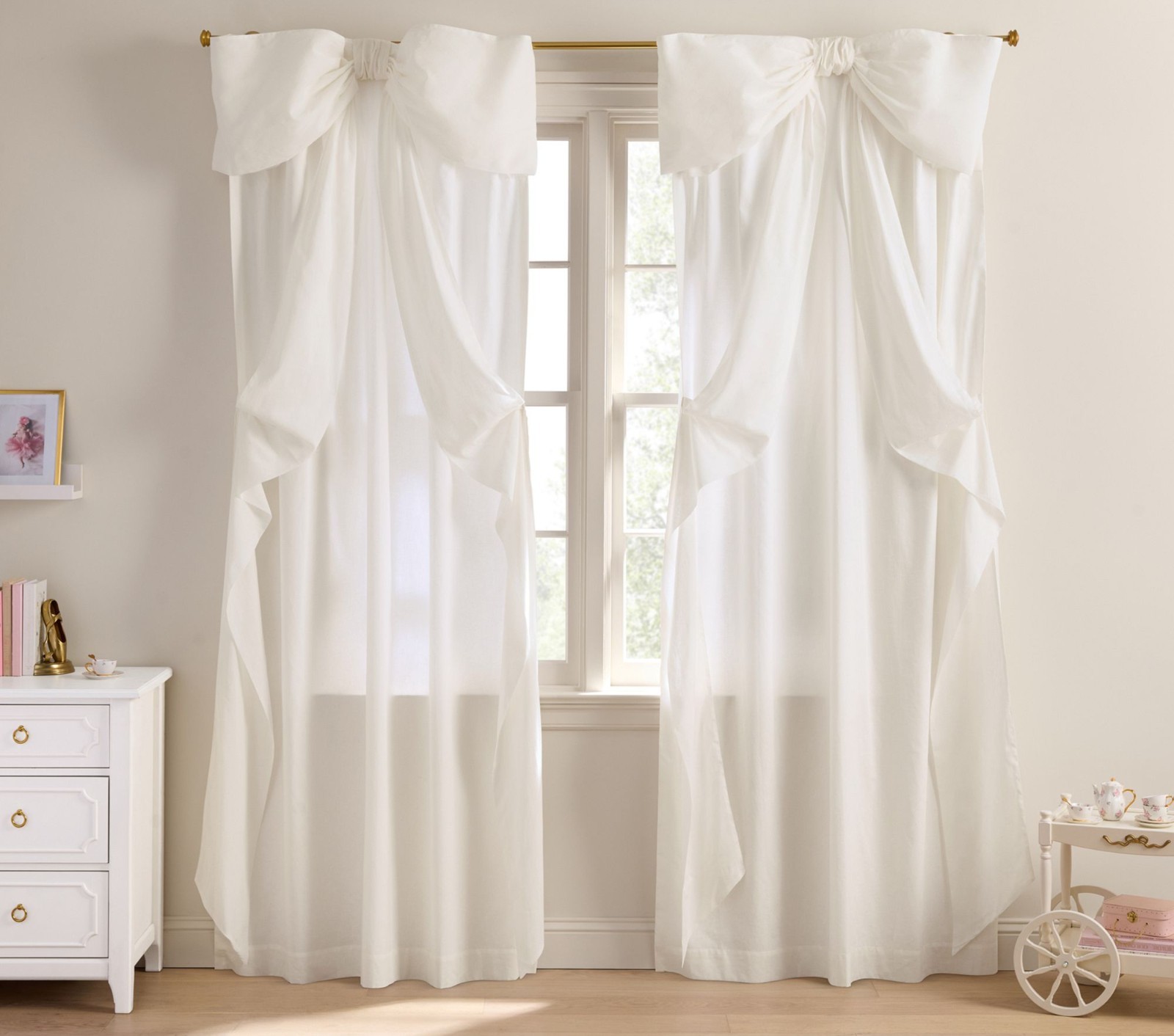 LoveShackFancy Oversized Bow Light-Filtering Curtain gallery