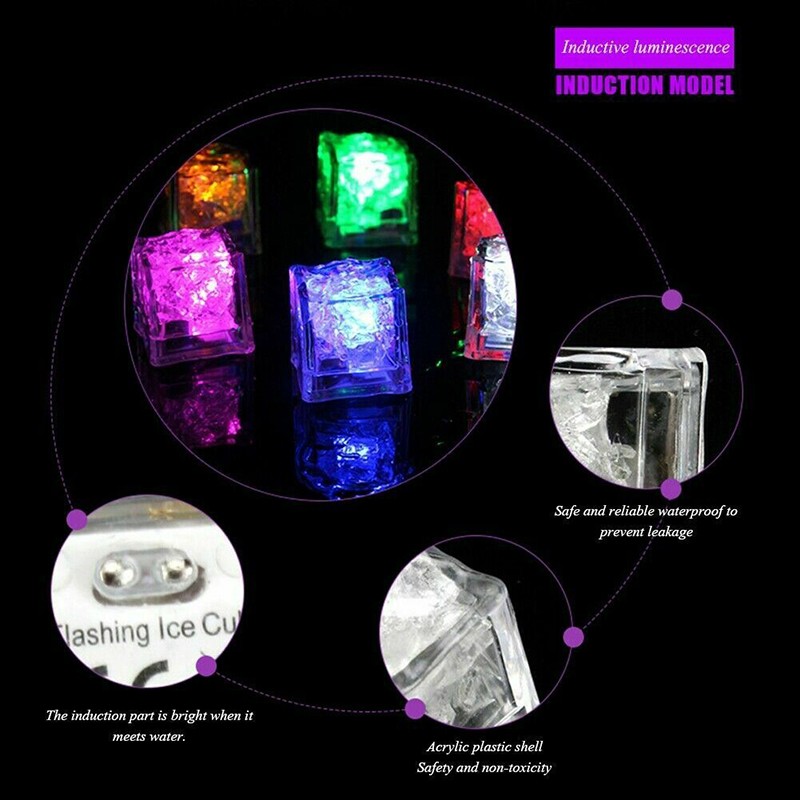 Lots Light Up Ice Cubes Color Changing Led Ice Cubes for Drinks Glow in the Dark gallery