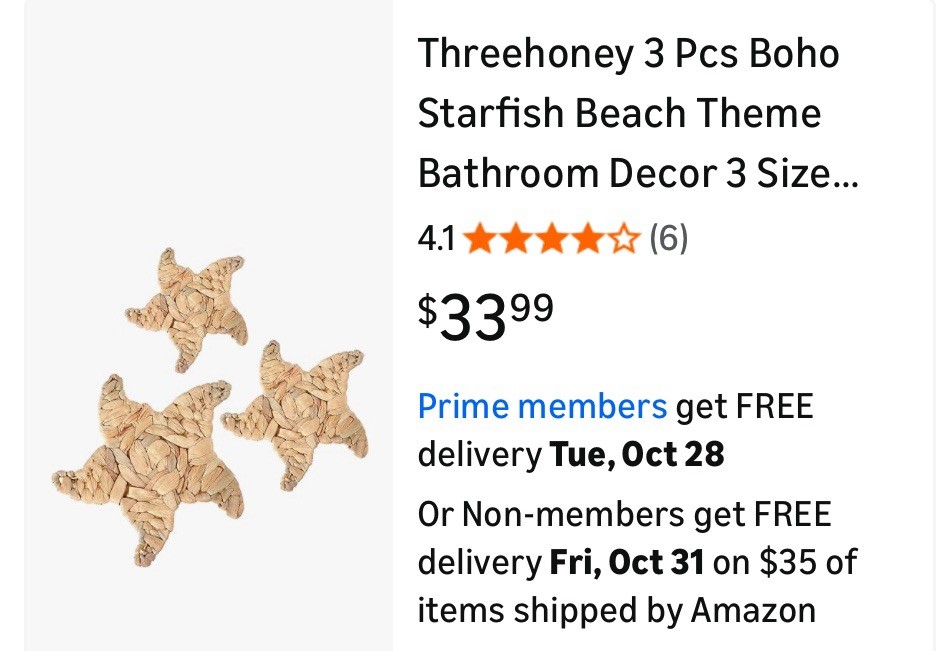 Three Brand New Star Fish Designs for Hanging On The Bathroom Decor Wall Art gallery