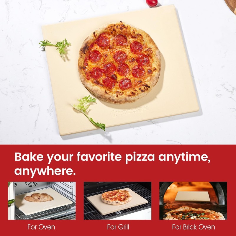 15x12x0.5 Inch Rectangular Cordierite Bread Baking Stone Pizza Pan For Oven gallery