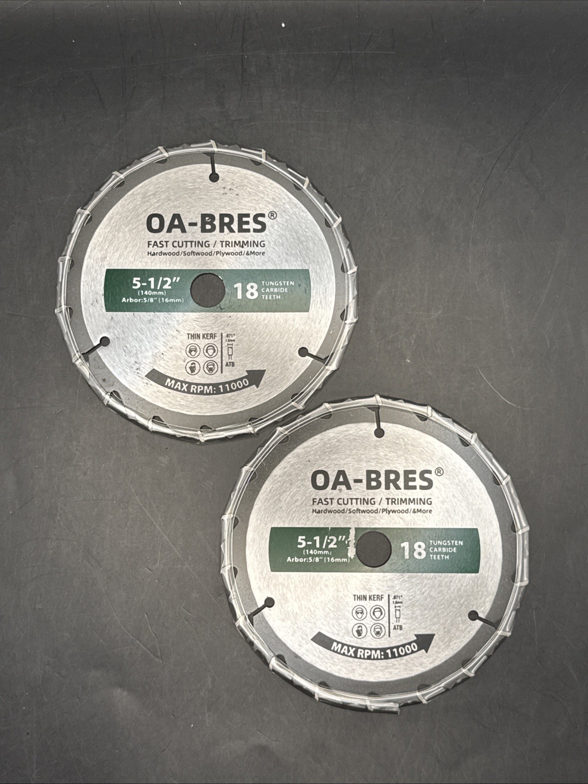 OA-BRES 5-1/2 Inch 18 Tooth Fast Cutting/Trimming Circular Saw Blade 2-Pack New gallery