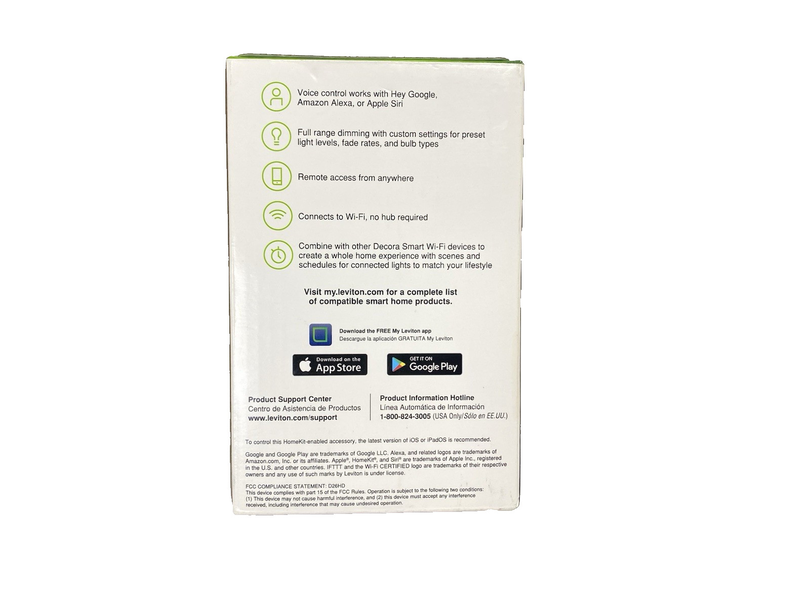 Leviton Decora Smart White Dimmer Switch 2nd Gen Wi-Fi Works W/Alexa Hey Google gallery