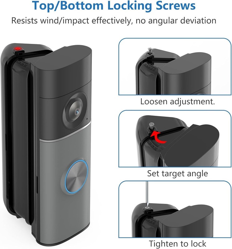 Ring Doorbell Angle Mount, 30-55° Adjustable Door Mount for Newest Ring Wired... gallery