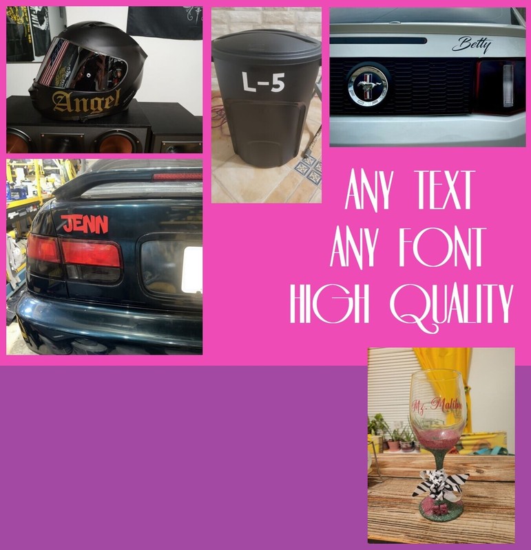 CUSTOM TEXT NAME Personalized Vinyl Lettering Decal Sticker , Car, Door, Window gallery