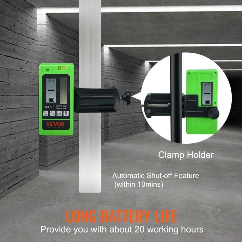 Laser Receiver Detector with Clamp 197ft Range Compatible with Green & Red Beam gallery
