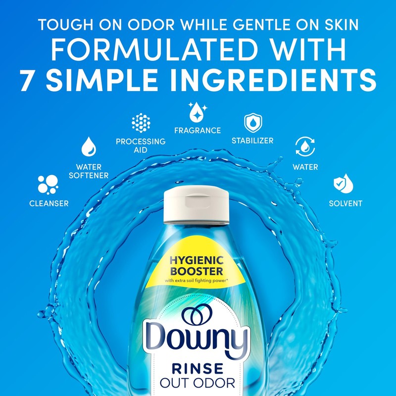 Downy Rinse Laundry Odor Remover, Cool Cotton Scent, 48 fl oz, Fabric Softene... gallery