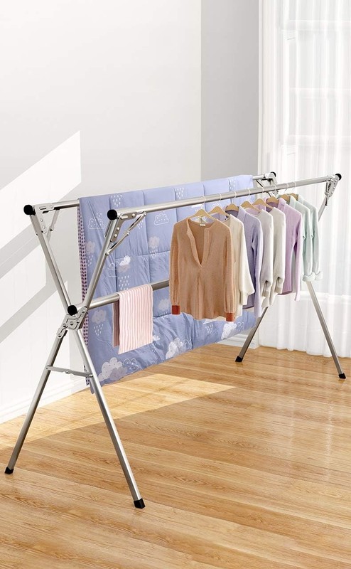 Clothes Drying Rack for Laundry Foldable Free of Installation Adjustable Stainle gallery