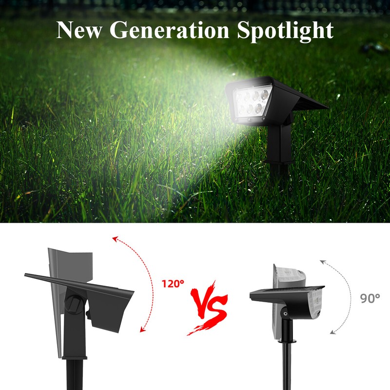 2-Pack Outdoor Solar Landscape Lights Spotlight For Pathway Garden Wall Garage gallery
