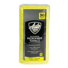 Auto Drive 14″ x 14″ Multipurpose Microfiber Towels, 30 pack, Multicolor