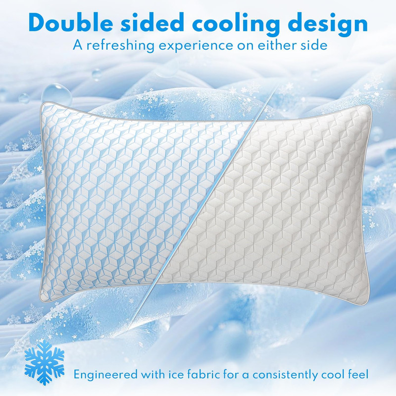 Bed Pillows Queen Size for Sleeping - Breathable Cooling Down Alternative Soft P gallery