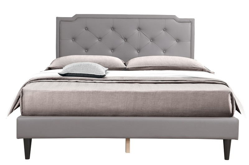Chic Light Grey Queen-Sized Bed gallery