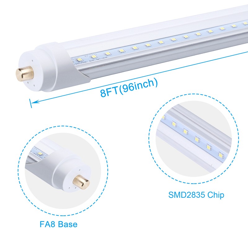 8FT FA8 or R17D LED Shop Light Bulbs 6000K 45W F96T12 T8 8 Foot LED Tube Light gallery