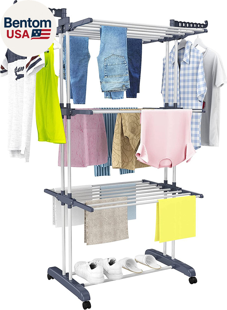 Clothes Drying Rack, Oversized 4-Tier(67.7" High) Foldable Stainless Steel Dryin