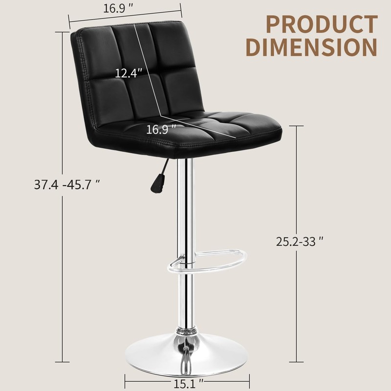 BestOffice Bar Stool Barstools Bar Chairs Counter Height Adjustable Swivel Stool gallery