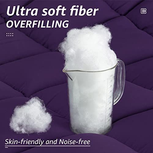 All Season Queen Size Bed Comforter - Cooling Goose Down Queen（88*88） Purple gallery