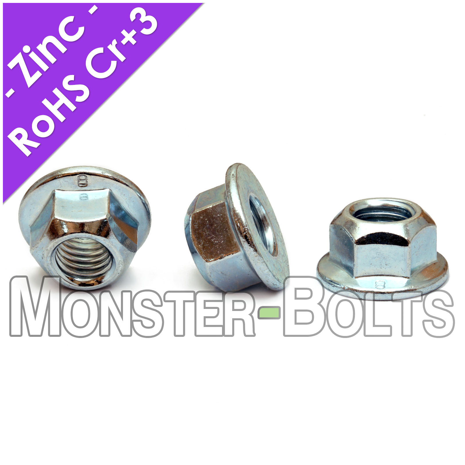 Zinc Hex Flange Prevailing Torque Lock Nuts DIN 6927 Class 8 - M5 M6 M8 M10 M12 gallery