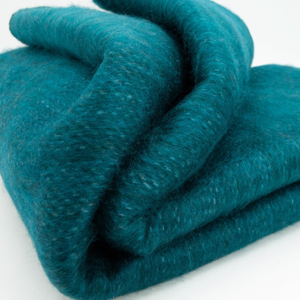 DOUBLE DENSITY ALPACA WOOL BLANKET THROW | QUEEN SIZE | SOFT & WARM – DEEP TEAL