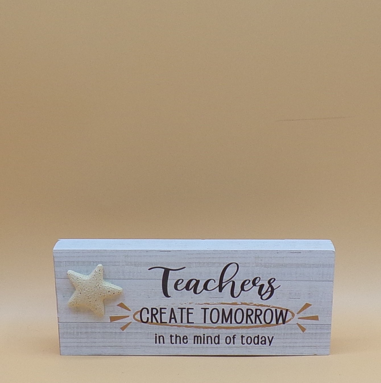 Teachers Create Tomorrow In The Mind Of Today Wood Block 6"x2.5"x.75" Ganz gallery