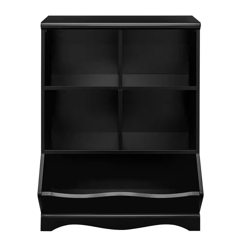 35 In. Black Multi-Cubby Storage Cabinet gallery