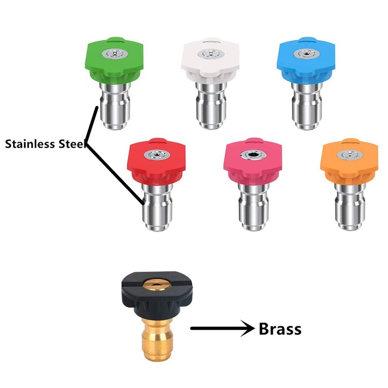 7 Pack Pressure Washer Spray Nozzle Tips Multiple Degrees, 14Inch Quick Connect, gallery