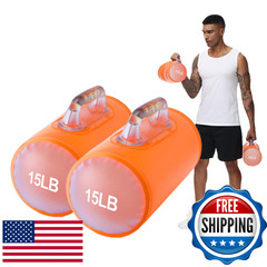 DEIRIS Water Dumbbells Filled Training Travel Weights Set Adjustable 4-30 LBS