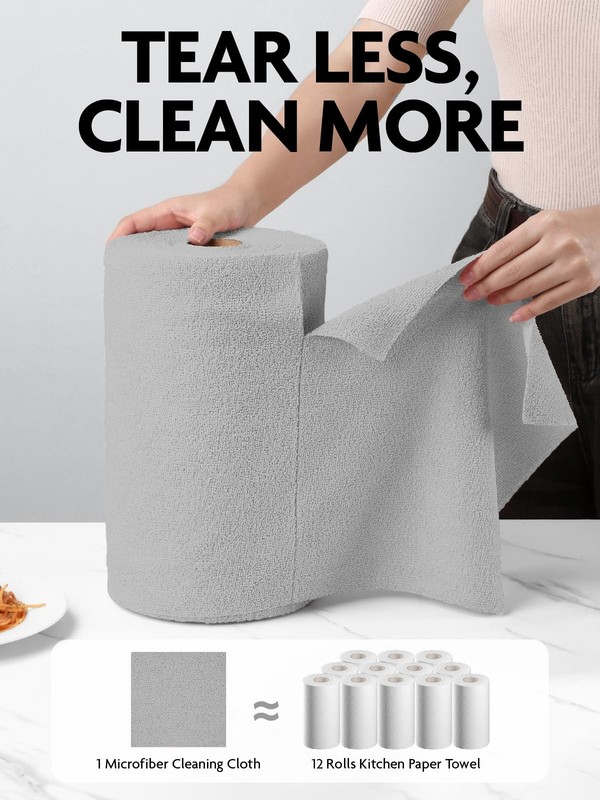 Microfiber Cleaning Cloth Roll -75 Pack, Tear Away Microfiber Towels, 12" x 1... gallery