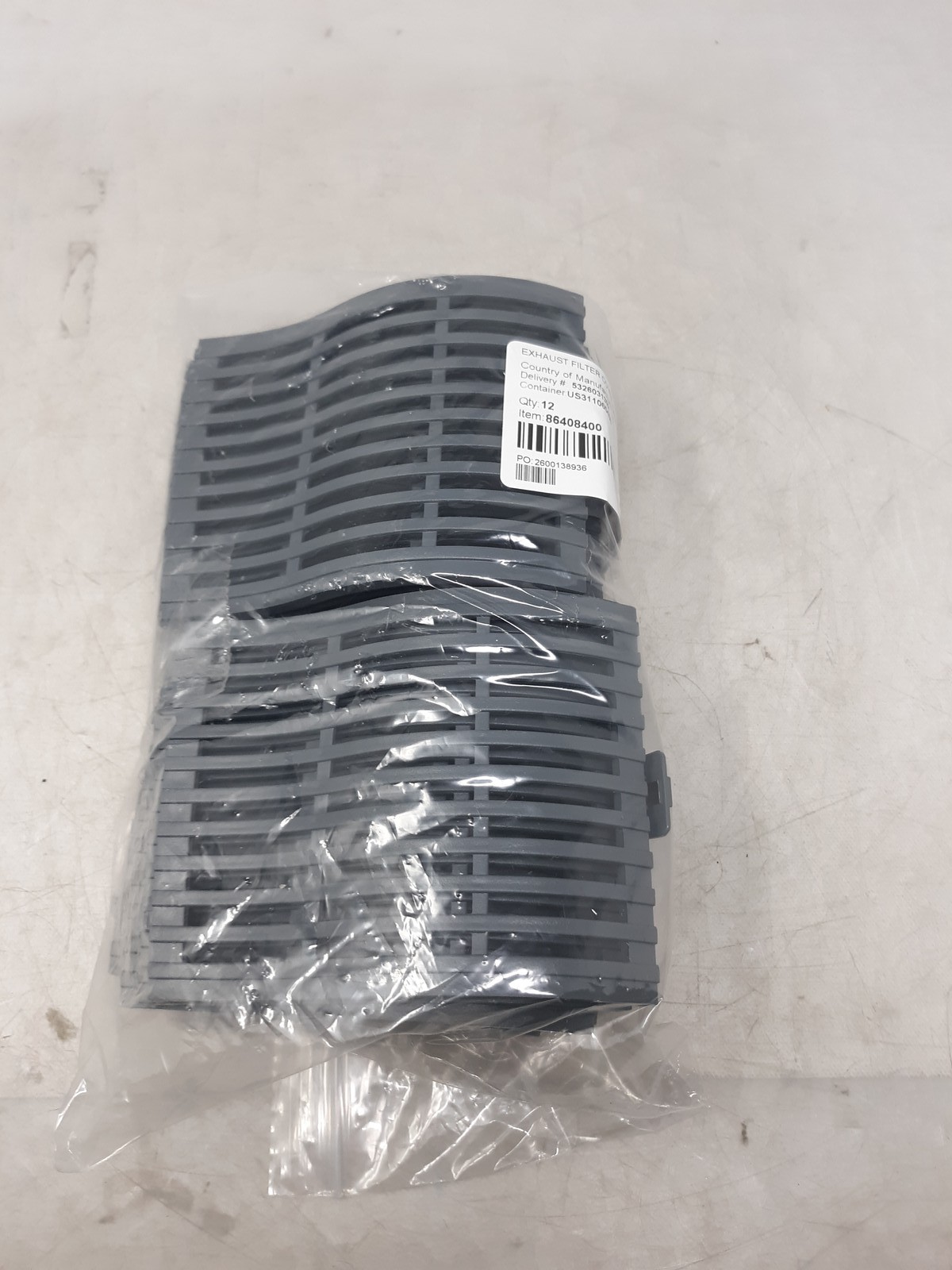 Exhaust Filter Cover Basalt Gray Plastic Panel 86408400 Lot of 12 gallery