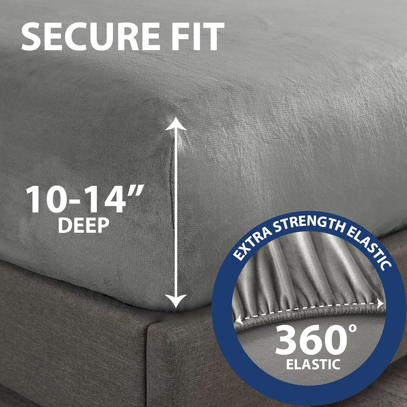 Queen Plush Fur Fitted Sheet - Ultra Soft & Thick Plush Fur - All Season Cozy Wa gallery