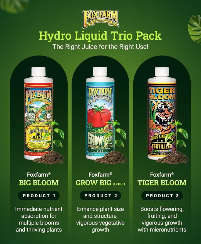Maximize Yields with Liquid Nutrient Trio: Big Bloom, Grow & Tiger Bloom - 48oz gallery