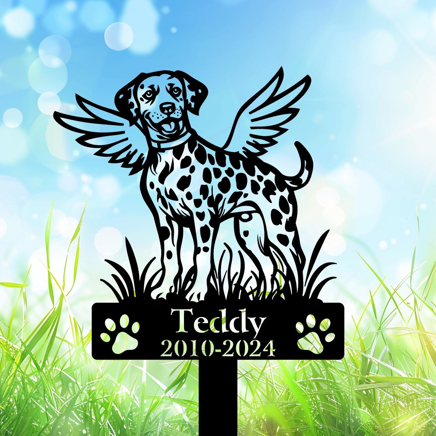 Personalized Angel Dog Memorial Stake, Pet Loss Garden Sign gallery