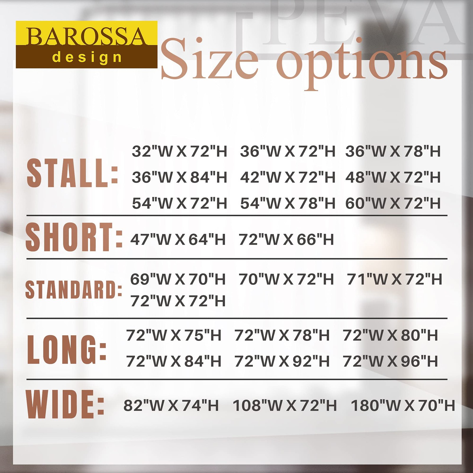 BAROSSA Design 48 inch Wide Stall Shower 48"W x 72"L (Pack of 1), 1a. Clear gallery