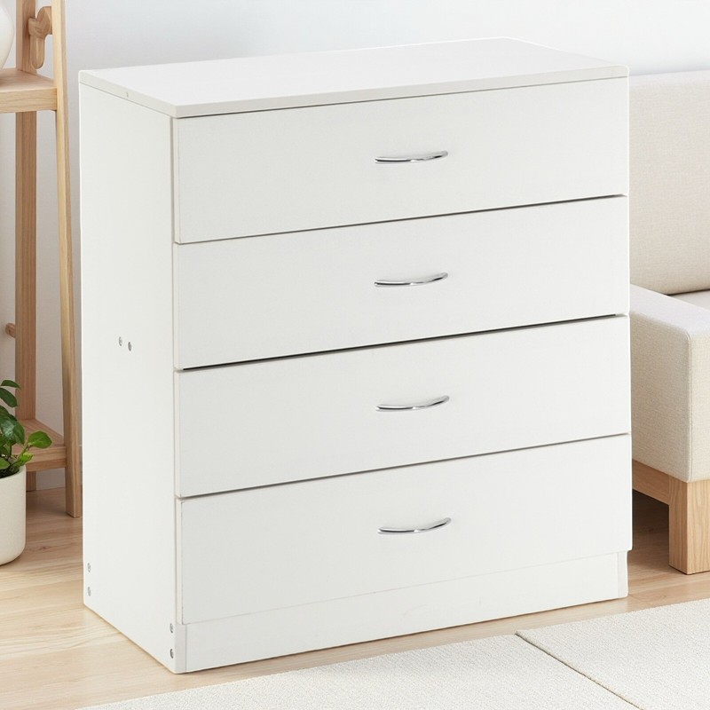 Modern Single White Storage Cabinet With 4 Drawers, Durable Cabinet Organizer gallery