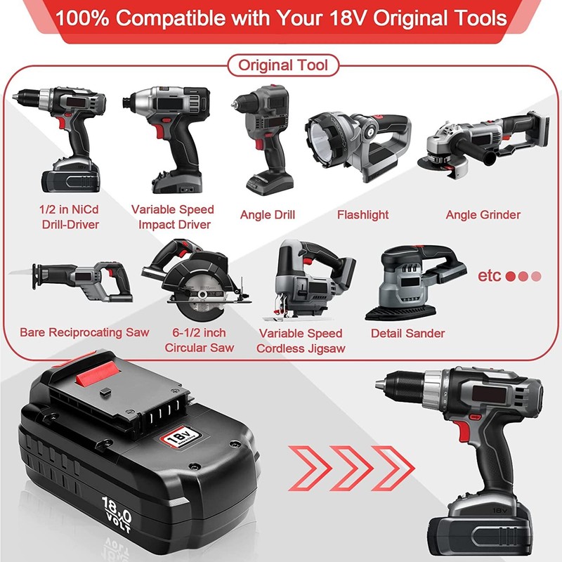 2-4Pack 18V 4.5Ah Replace Battery for Porter Cable PC18B 18-Volt Cordless Tools gallery