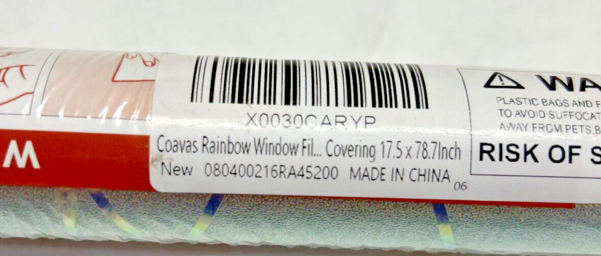Window Film Non-Adhesive Privacy Rainbow Prism Abstract Design 17.5" x 78.7" NEW gallery