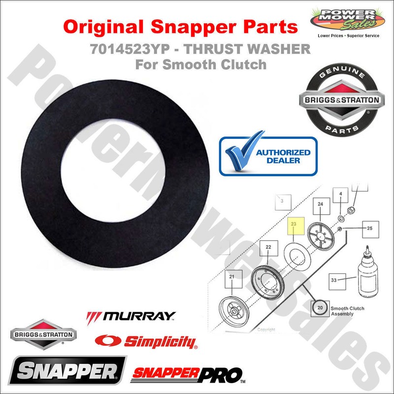 Snapper Thrust Washer for Smooth Clutch / Drive Disc / 7014523YP gallery