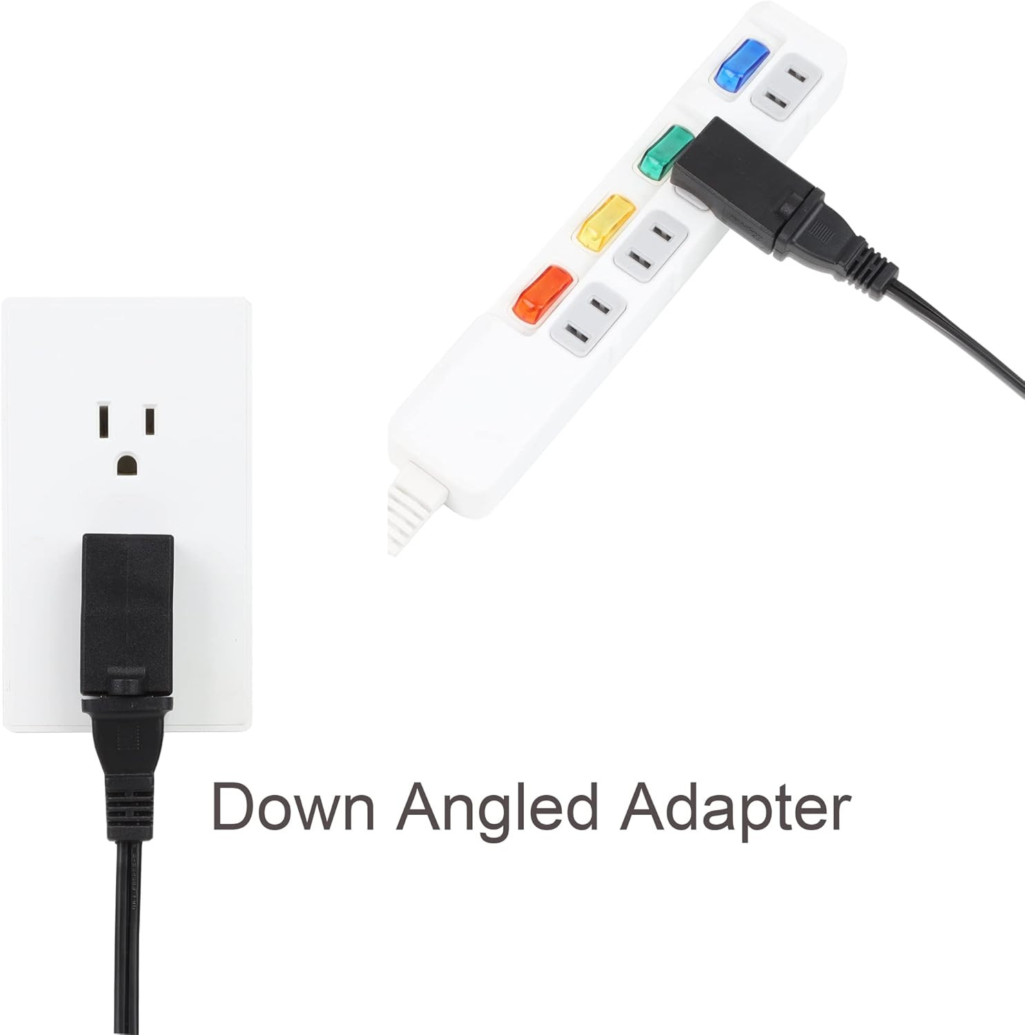 USA Polarized 2-Prong L Type Adapter,Vertical Right Angled Down Angle AC Adapter gallery